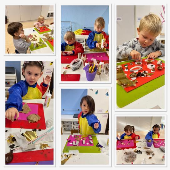 Kinder am basteln